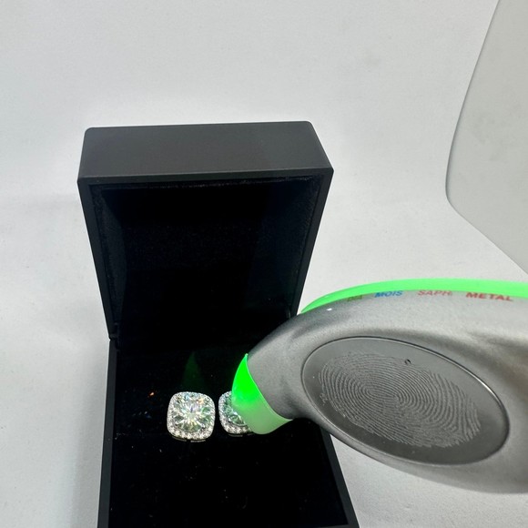 Huge GRA Moissanite Diamond Earrings Micro Pave Halo Set 18K White Finish 6 Ct - Picture 6 of 12